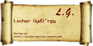 Locher György névjegykártya